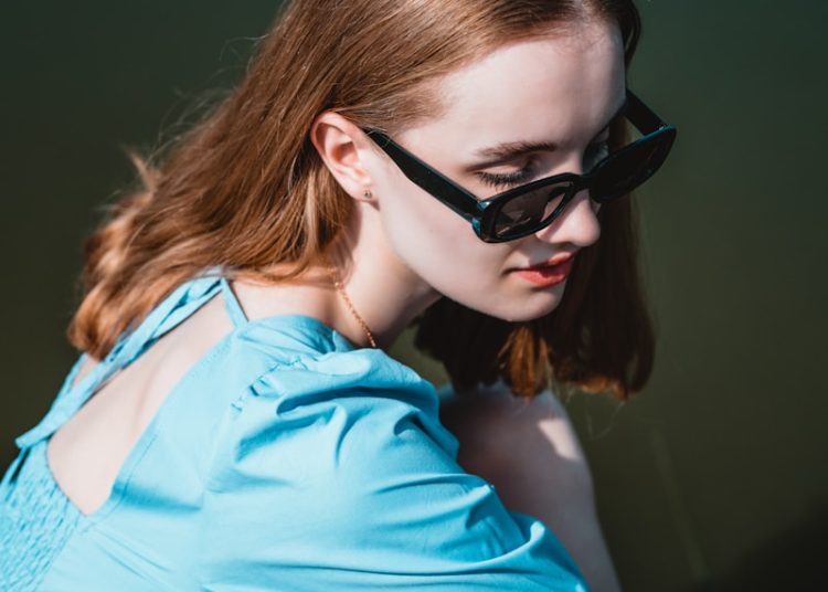 a woman wearing sunglasses