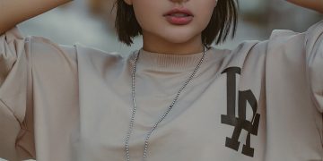 a young woman is holding her hands to her head
